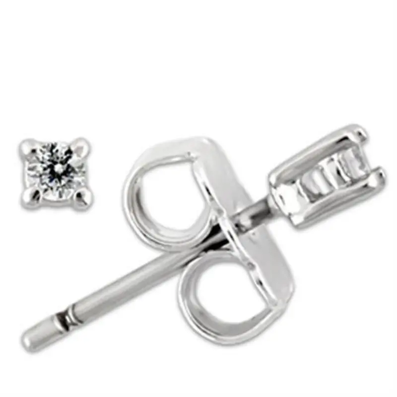Rhodium 925 Sterling Silver Earrings With Aaa Grade Cz In Clear 1