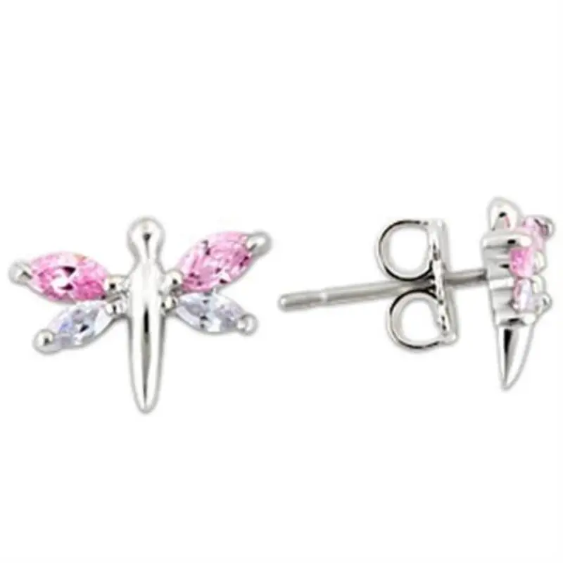 Rhodium 925 Sterling Silver Earrings With Aaa Grade Cz In Multi Color 1