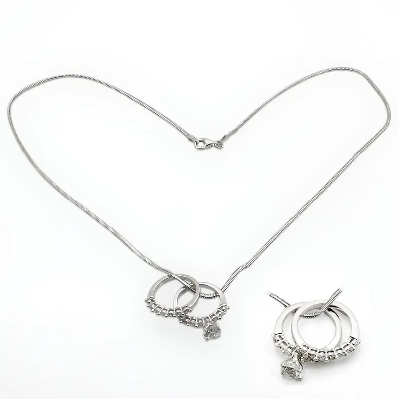 Rhodium 925 Sterling Silver Pendant With Aaa Grade Cz In Clear 1