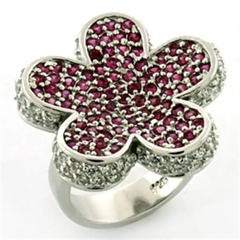 Rhodium 925 Sterling Silver Ring With Aaa Grade Cz In Siam 1