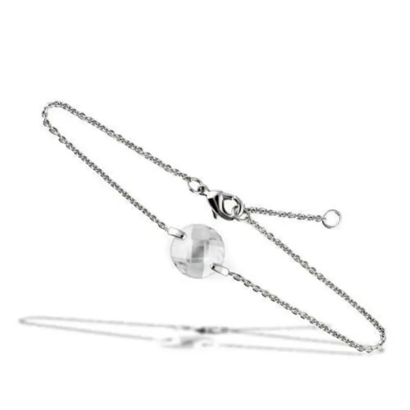 Rhodium Brass Bracelet With Aaa Grade Cz In Clear 1