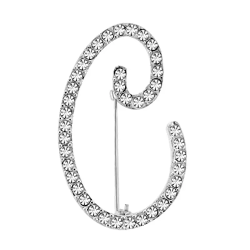 Rhodium Brass Brooches With Top Grade Crystal In Clear 1