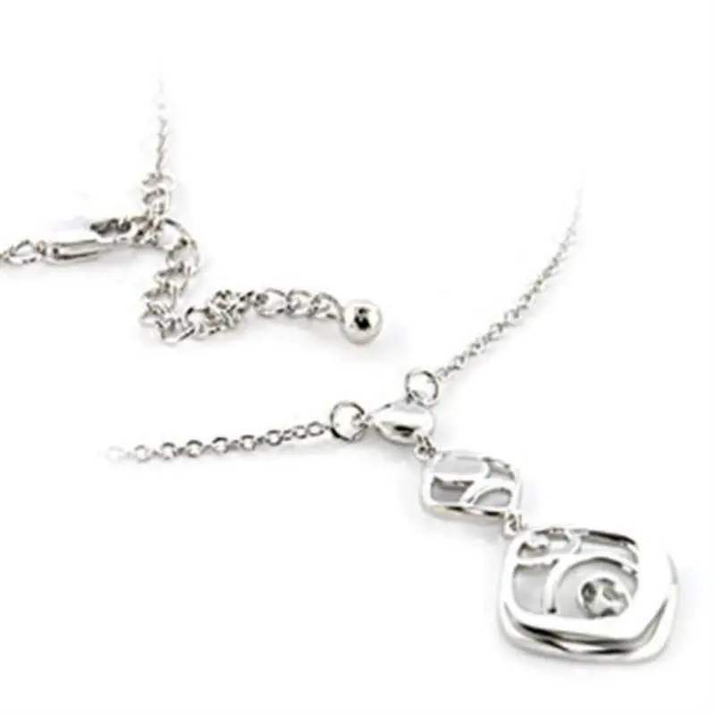 Rhodium Brass Chain Pendant With No Stone 1