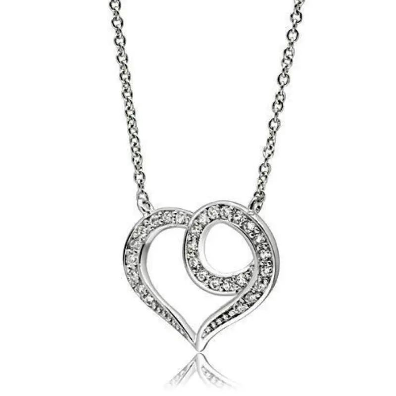 Rhodium Brass Necklace With Aaa Grade Cz In Clear 1