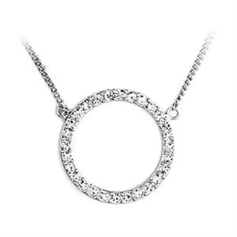Rhodium Brass Necklace With Top Grade Crystal In Clear 1