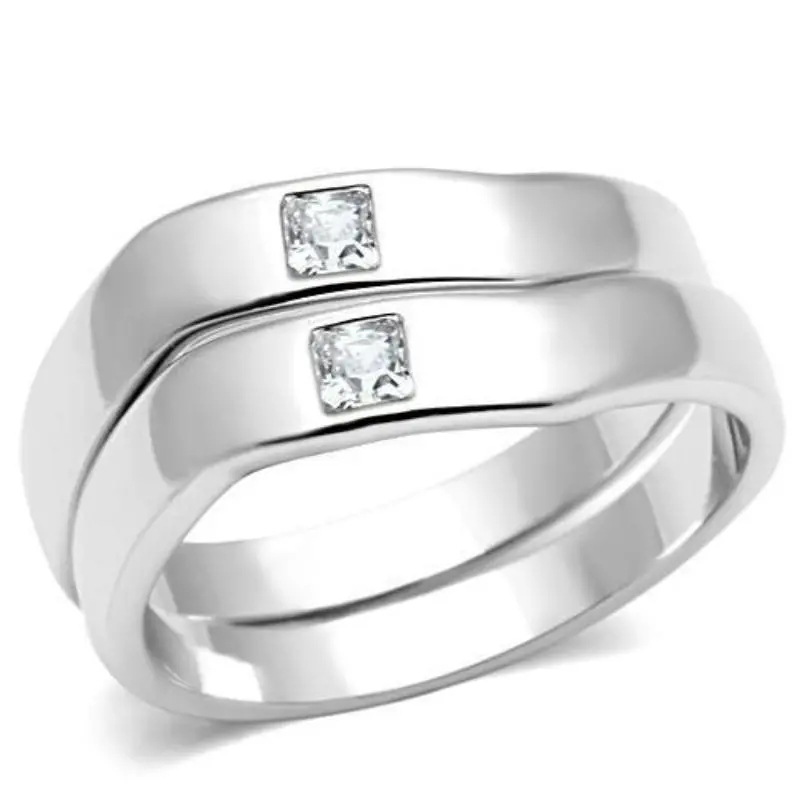 Rhodium Brass Ring With Aaa Grade Cz In Clear 1
