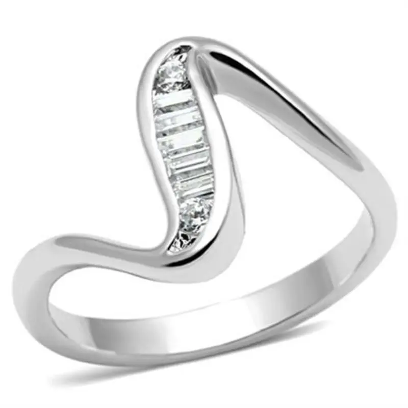 Rhodium Brass Ring With Aaa Grade Cz In Clear 1