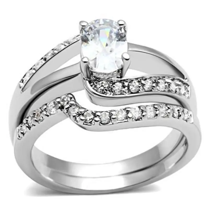 Rhodium Brass Ring With Aaa Grade Cz In Clear 1