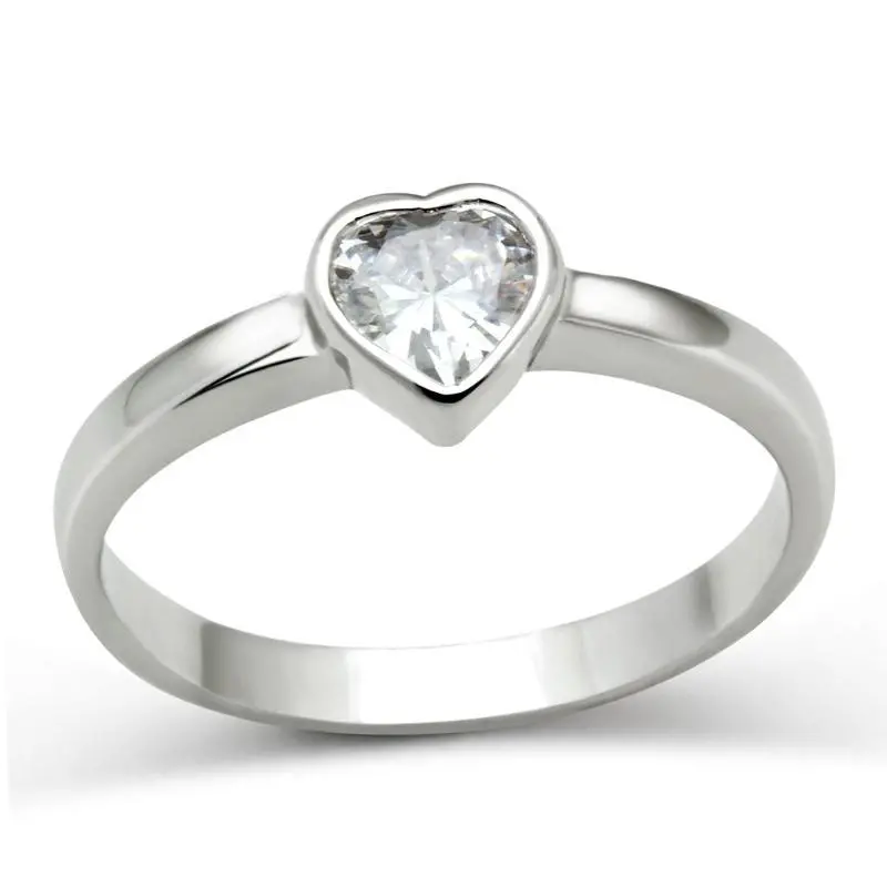 Rhodium Brass Ring With Aaa Grade Cz In Clear 1