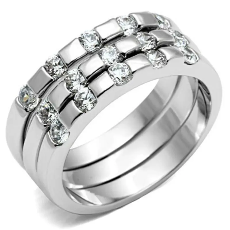 Rhodium Brass Ring With Aaa Grade Cz In Clear 1