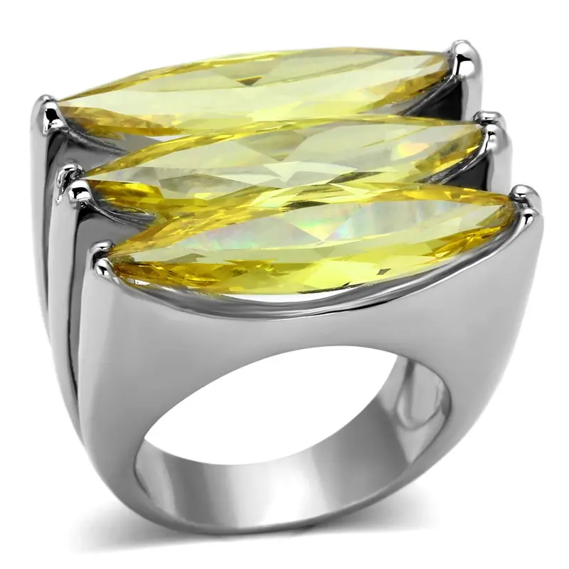 Rhodium Brass Ring With Aaa Grade Cz In Topaz 1