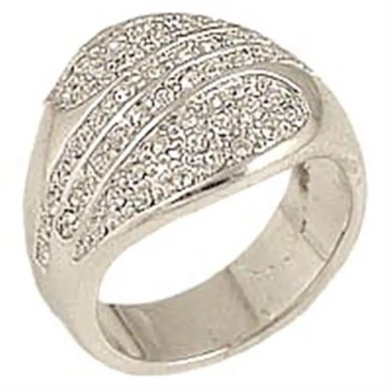 Rhodium Brass Ring With Top Grade Crystal In Clear 1