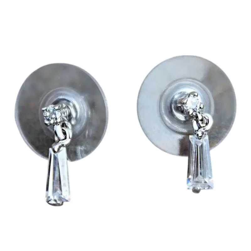 Rhodium Plating Brass Earrings With Aaa Grade Cz In Clear 1