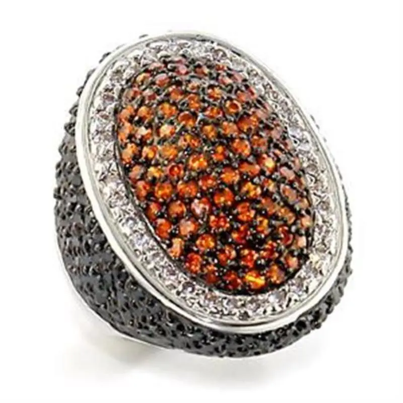Rhodium + Ruthenium Brass Ring With Aaa Grade Cz In Multi Color 1