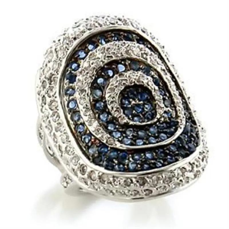 Rhodium + Ruthenium Brass Ring With Synthetic Spinel In Montana 1