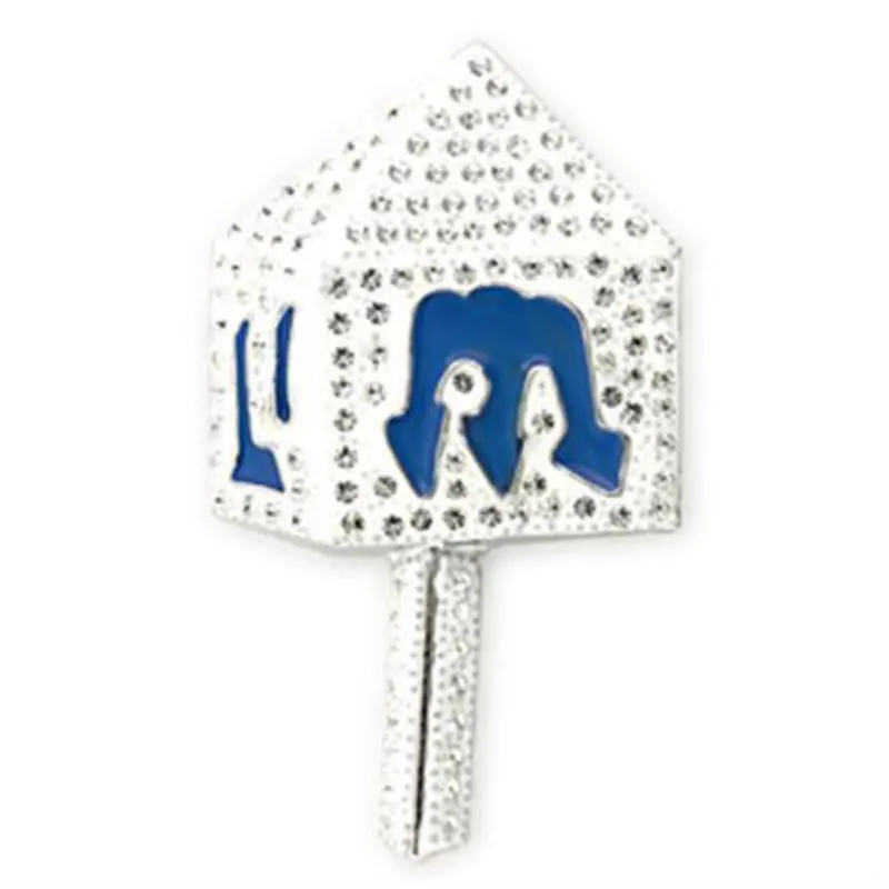 Rhodium White Metal Brooches With Top Grade Crystal In Clear 1