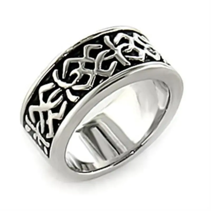 Rhodium White Metal Ring With No Stone 1