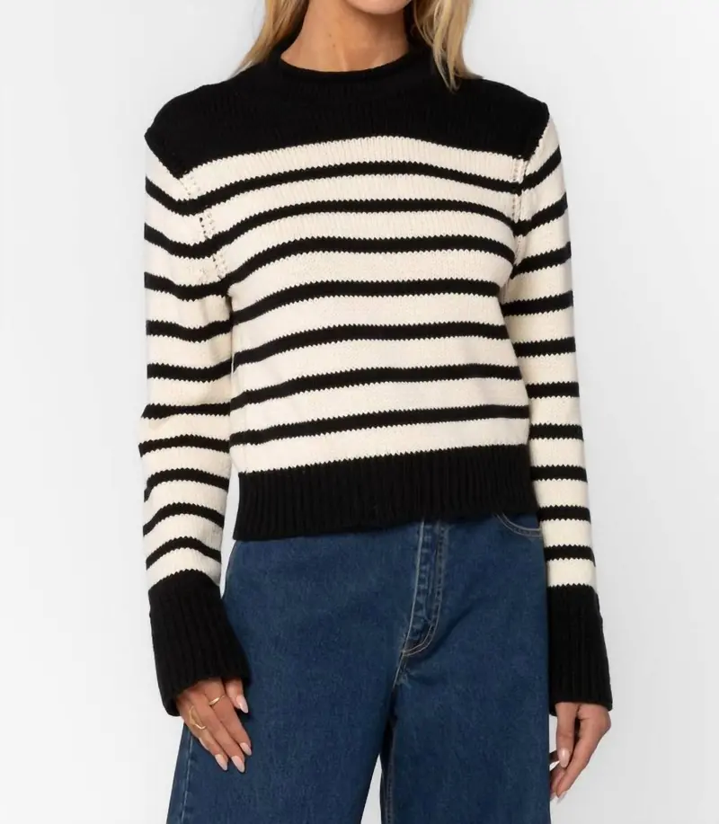 Ridley Striped Sweater In Bandit Stripe 1
