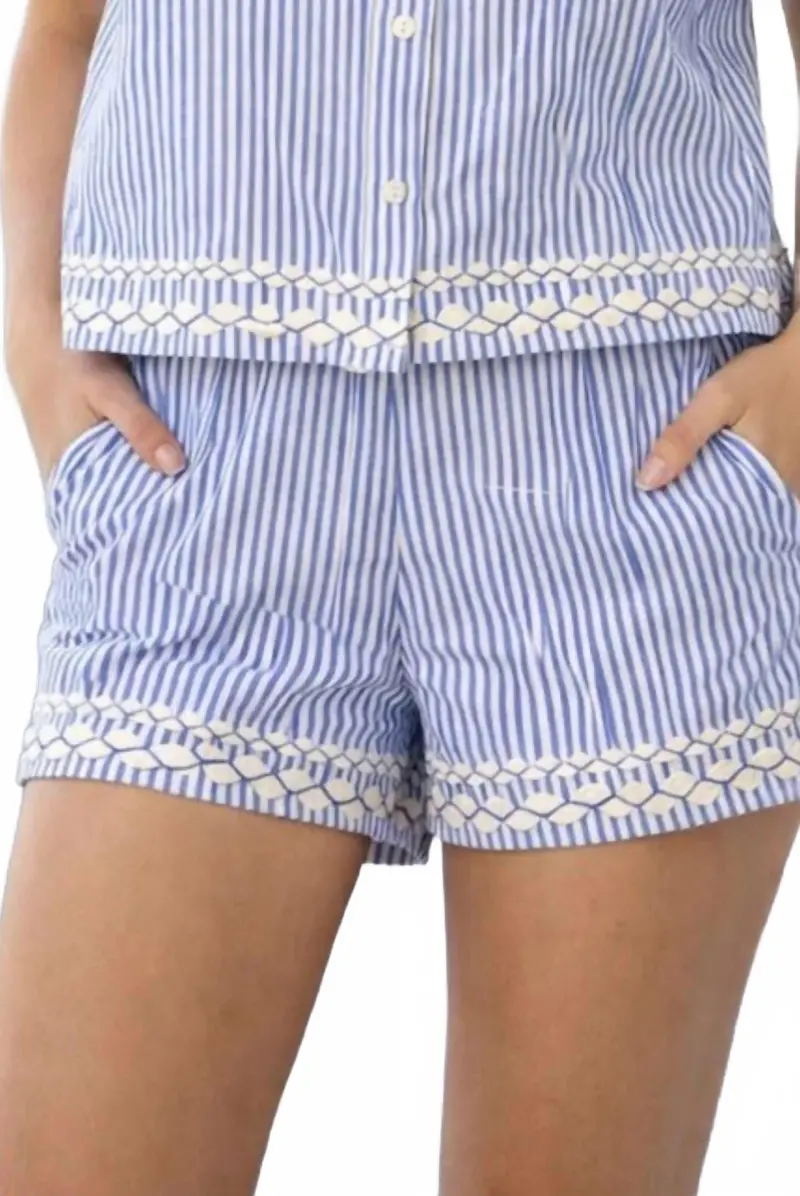 Riley Cotton Poplin Shorts In Sconset Blue 1