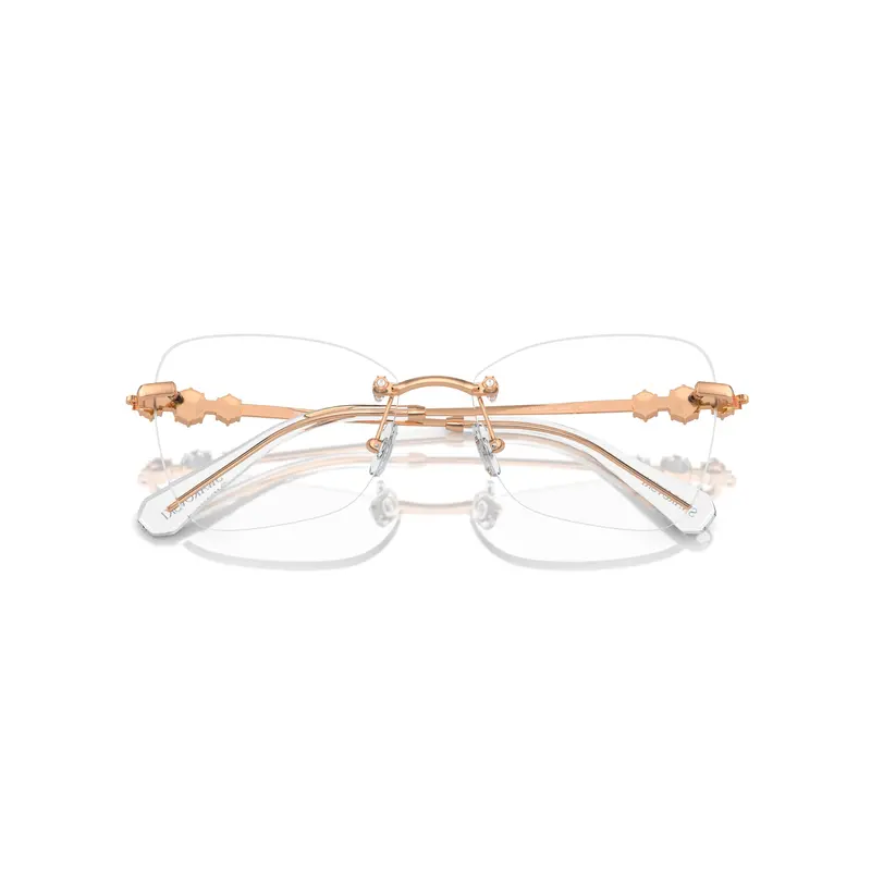 Rimless Eyeglasses With Gold-Toned Metal Temples And Crystal Embellishments 1