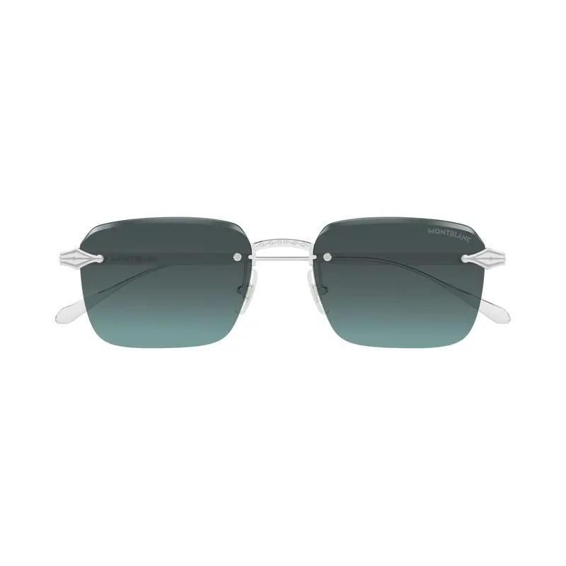 Rimless Square Sunglasses With Gradient Lenses And Arrow Motif 1