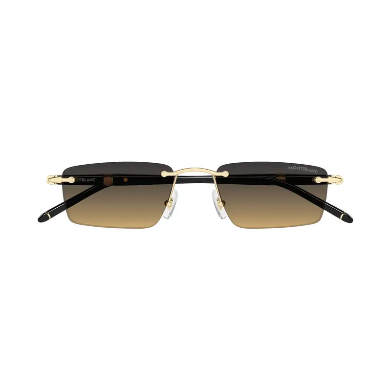Rimless Sunglasses With Gradient Lenses And Gold Accents 1