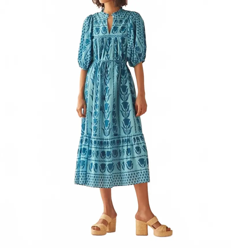 Riviera Midi Dress In Pali Coast 1