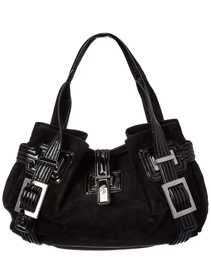 Roger Vivier Suede & Patent Hobo Bag 1