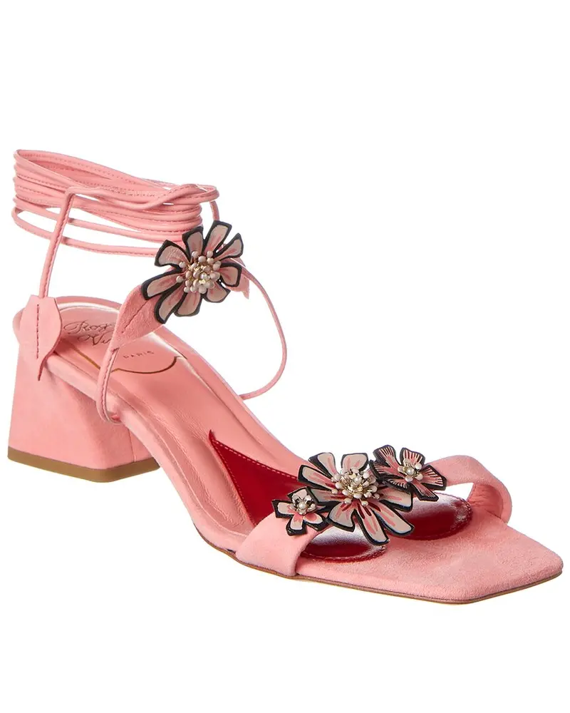 Roger Vivier Vivier Blossom Suede Sandal 1