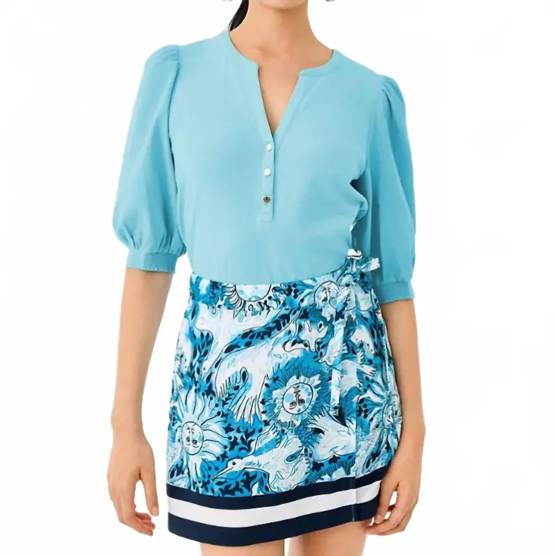 Ronson Knit Top In Bellevue Blue 1