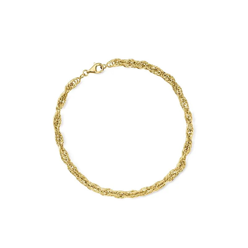 Ross-Simons 18Kt Gold Over Sterling Singapore-Chain Anklet 1