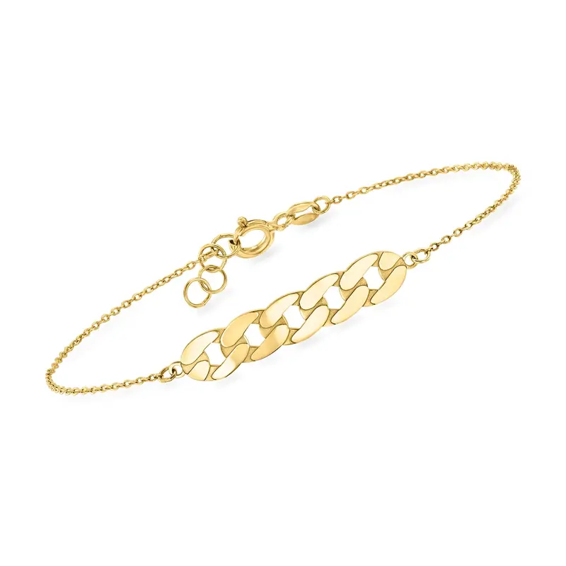 Ross-Simons Italian 10Kt Yellow Gold Curb-Link Centerpiece Bracelet 1