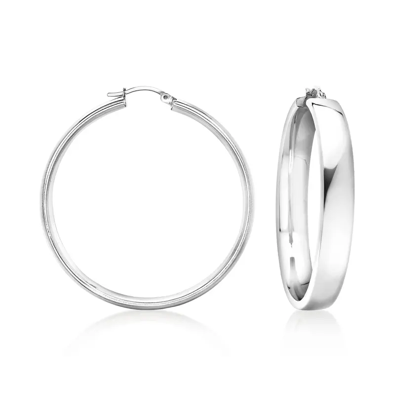 Ross-Simons Rhodium-Plated Hoop Earrings 1