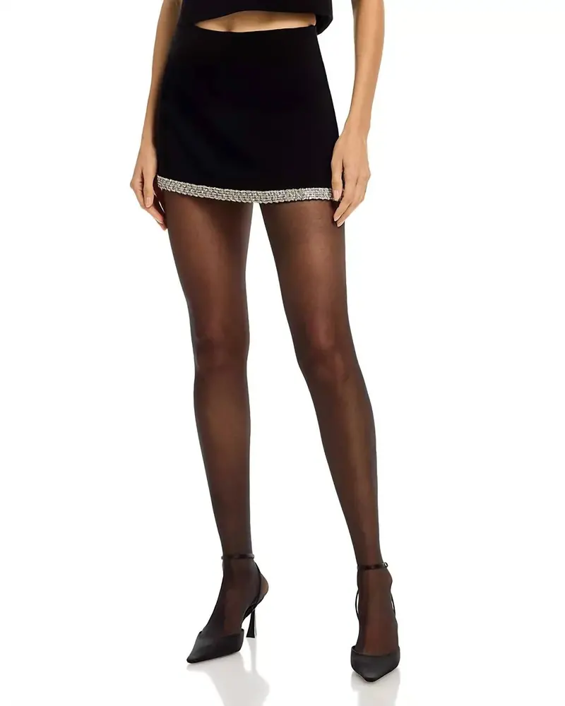 Rubi Embellished Trim Mini Skirt In Black 1