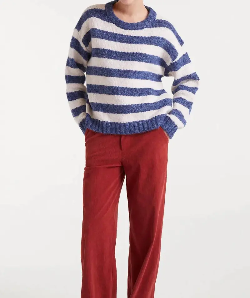 Rugby Stripe Sweater In Blue 1