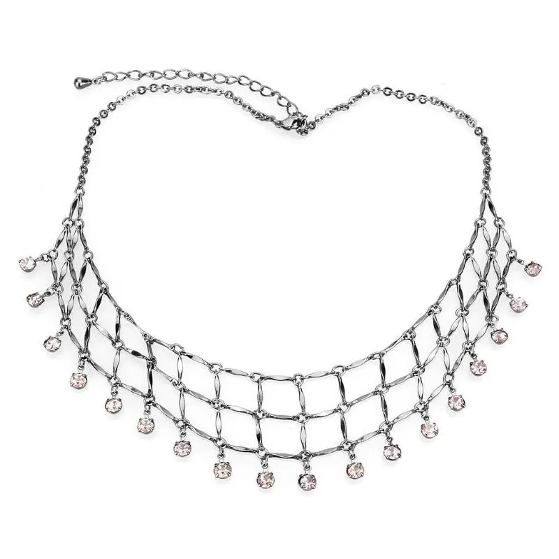Ruthenium White Metal Necklace With Top Grade Crystal In Light Amethyst 1