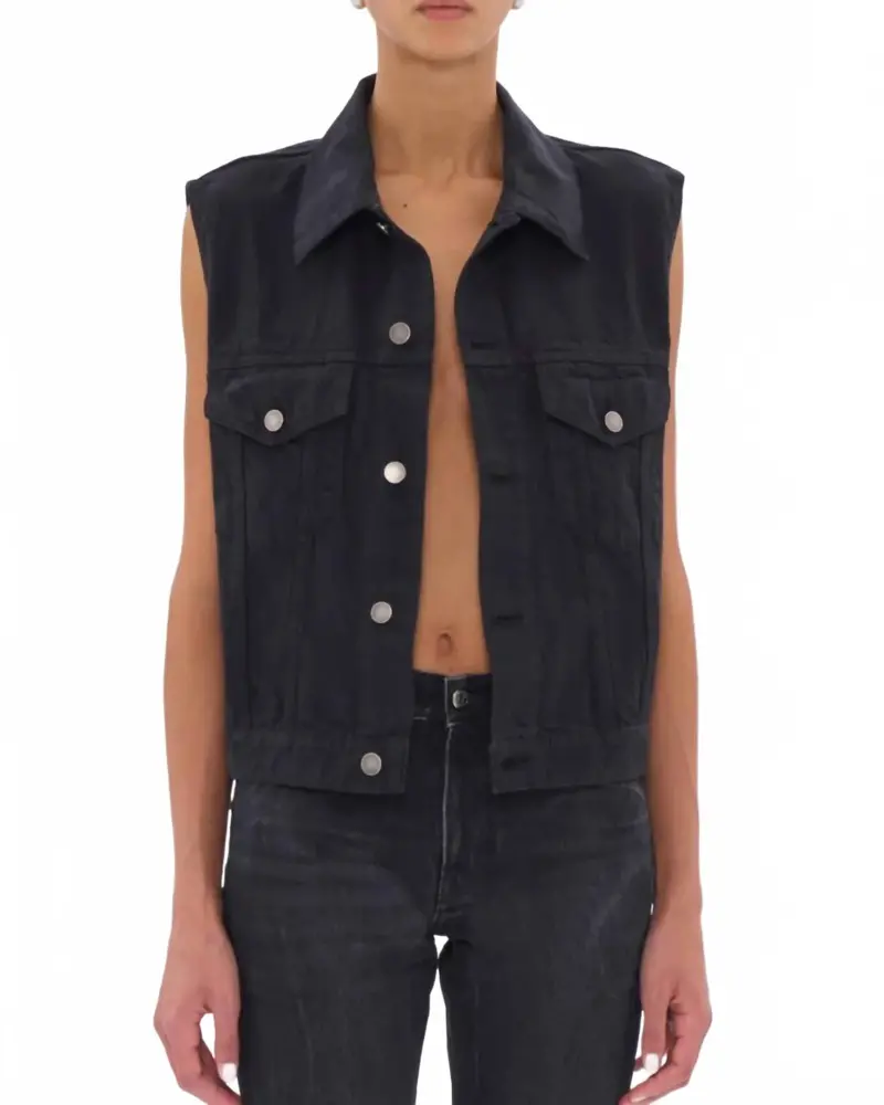Ryder Satin Bull Vest In Carbon 1