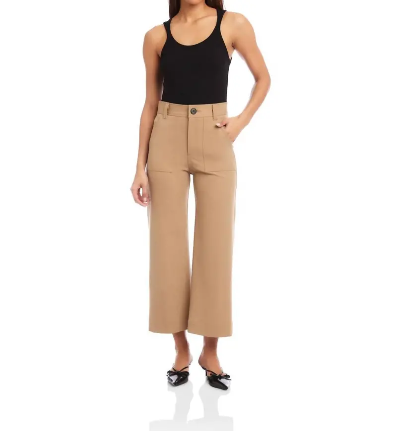 Rylee Crop Pant In Camel 1
