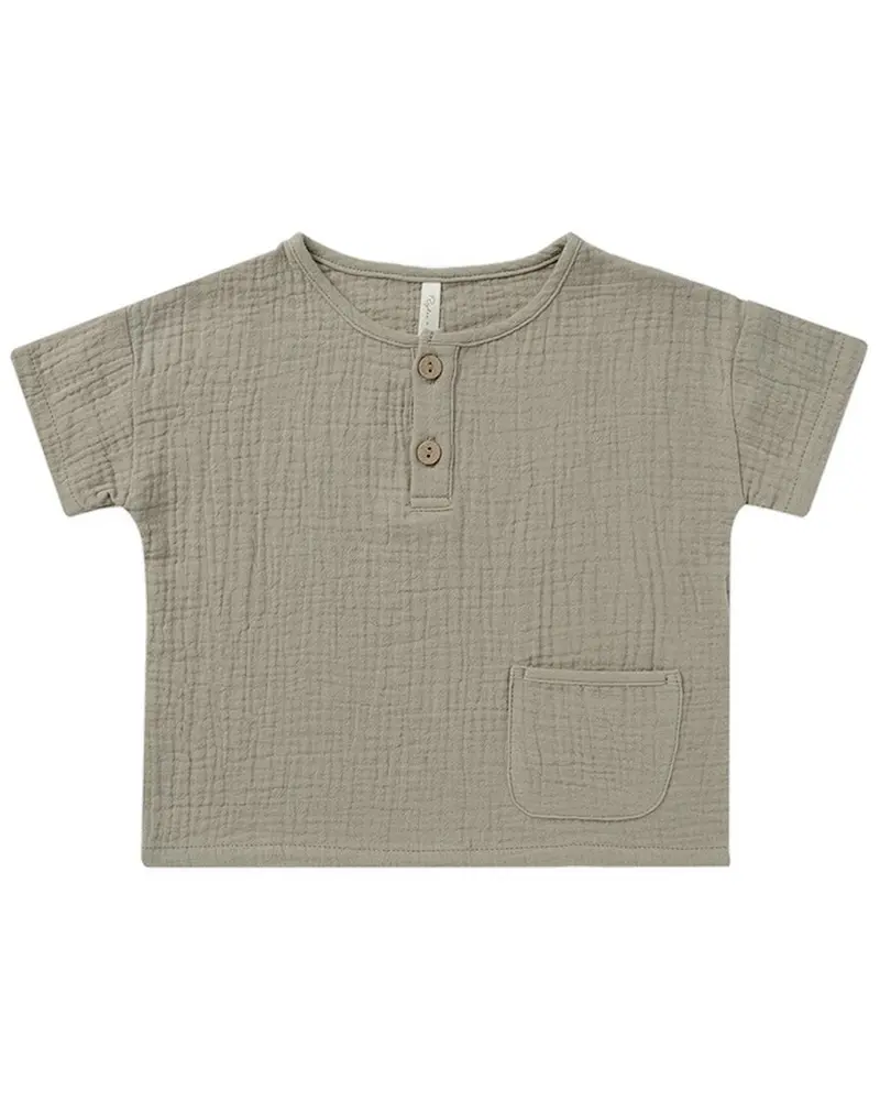Rylee + Cru Collective Woven Henley T-Shirt 1