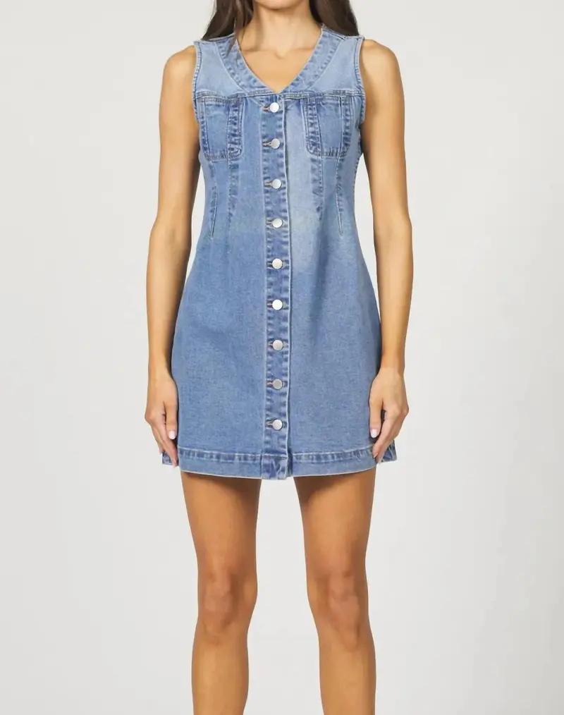 Sabrina Denim Dress In Pacific 1