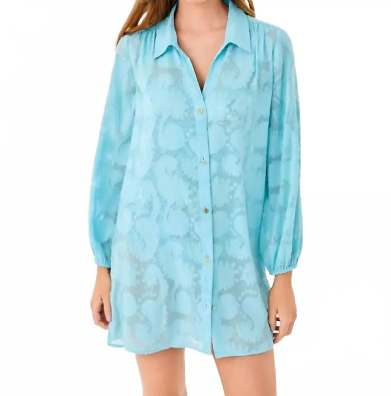 Sadira Clip Coverup In Bellevue Blue Tangerine Dream 1