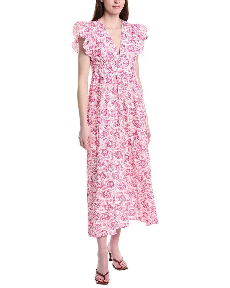 Sail To Sable Flutter Sleeve V Neck Maxi Dress 1