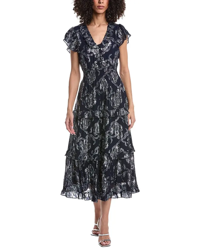 Sail To Sable Ruffle Hem Midi Dress 1