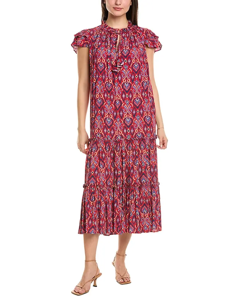 Sail To Sable Ruffle Neck Midi Dress 1