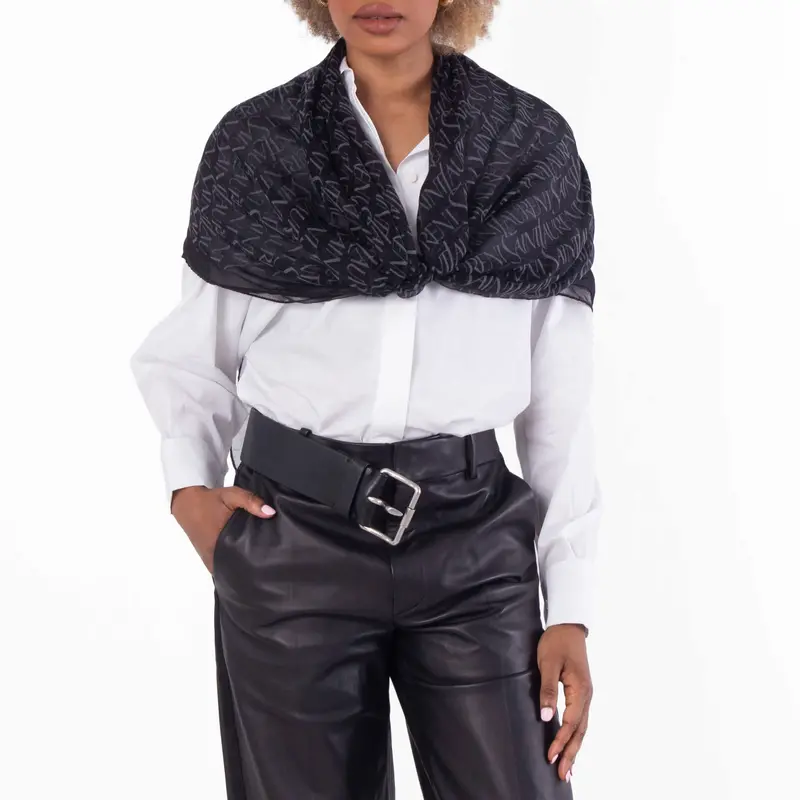 Saint Laurent Large Square Scarf Decorated With Saint Laurent Jacquard 1