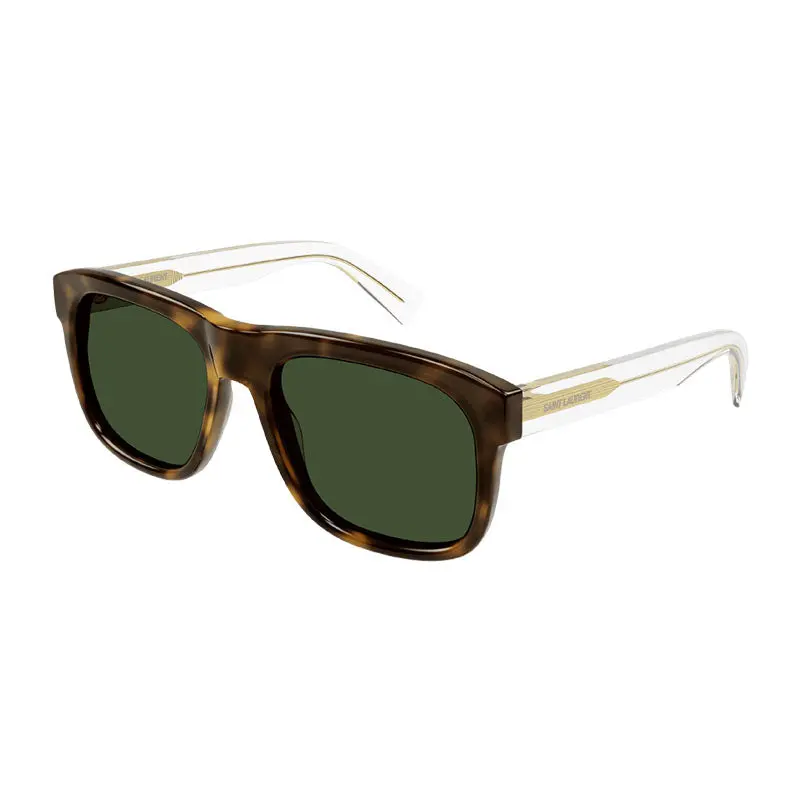 Saint Laurent Sunglasses Square Full Rim, Dark Havana/Transparent Frame And  Lens Sl558002 1