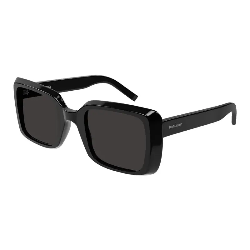 Saint Laurent Sunglasses Square Full Rim, Havana Frame And Green Lens Sl497002 1