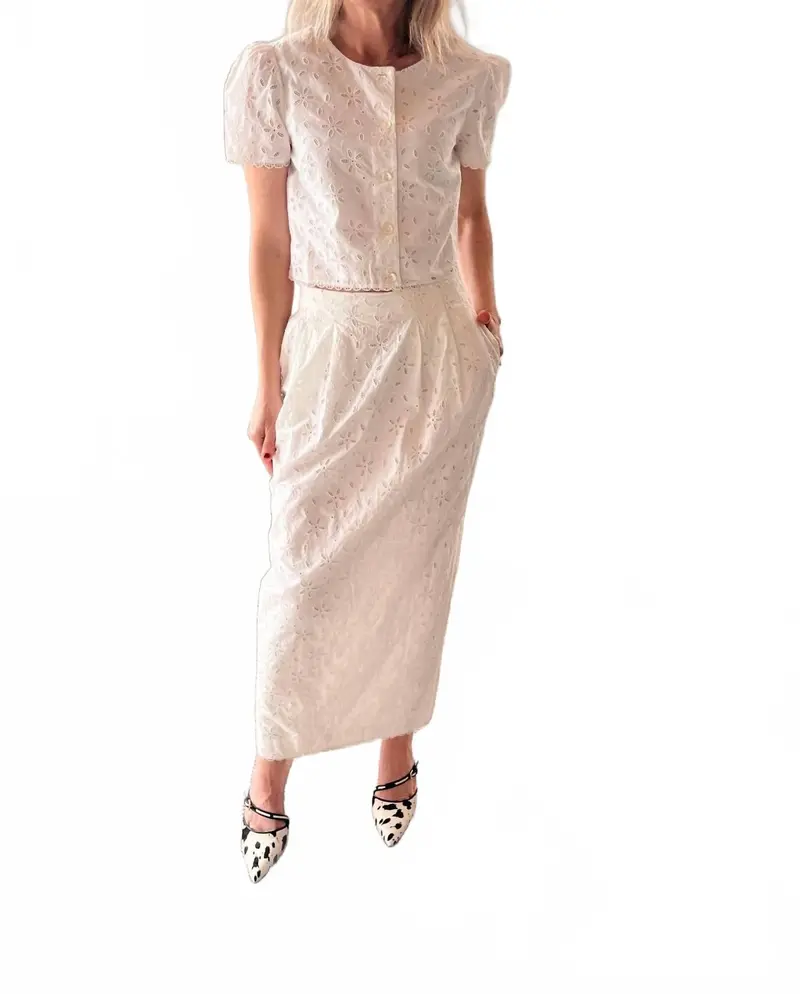 Salma Column Maxi Skirt In Vintage White 1