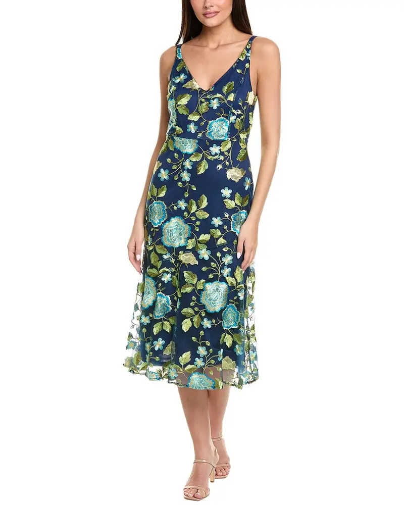 Sam Edelman Floral Embroidered Midi Dress 1