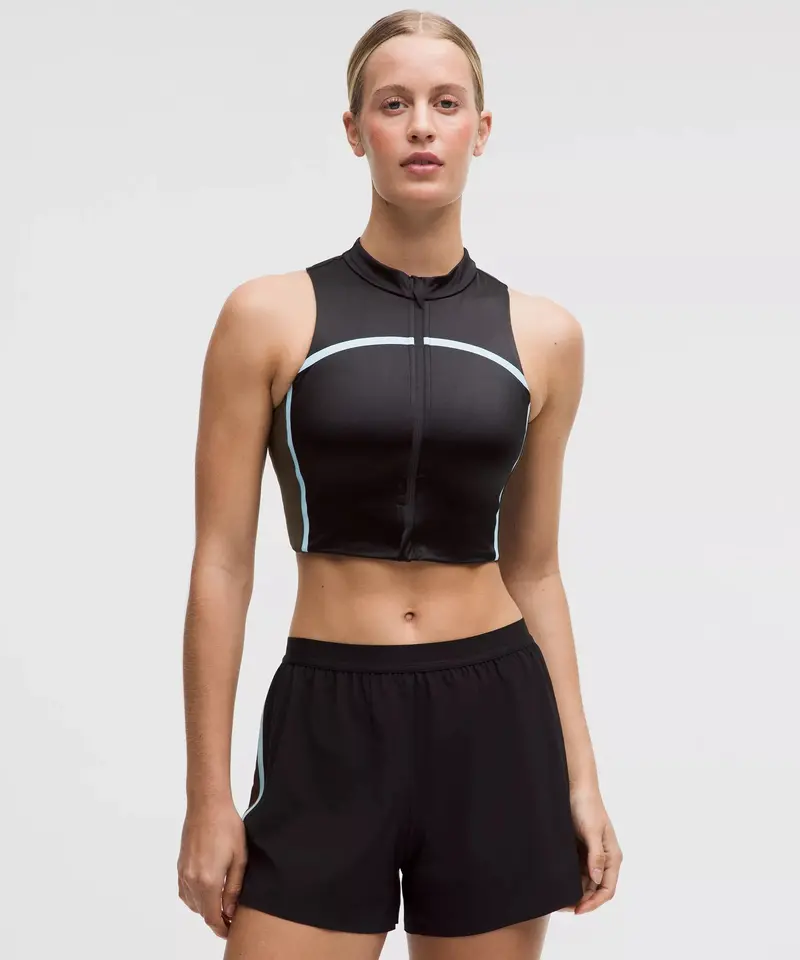 Satin Shine Full-Zip Tank Top Medium Support, B/C Cup 1